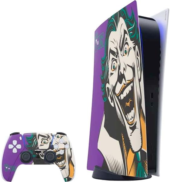 Skinit Decal Gaming Skin Compatible with PS5 Digital Edition Bundle - Officially Licensed The Dark Knight Joker Design