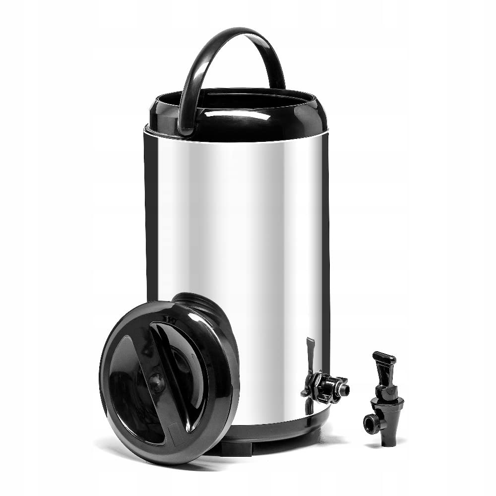 Gastronomía Caja Térmica de Acero Inoxidable | Capacidad 10 Litros | Caja Térmica para Bebidas con Válvula | Termo para Agua Caliente o Fría | Termo Contenedor Termopuerto