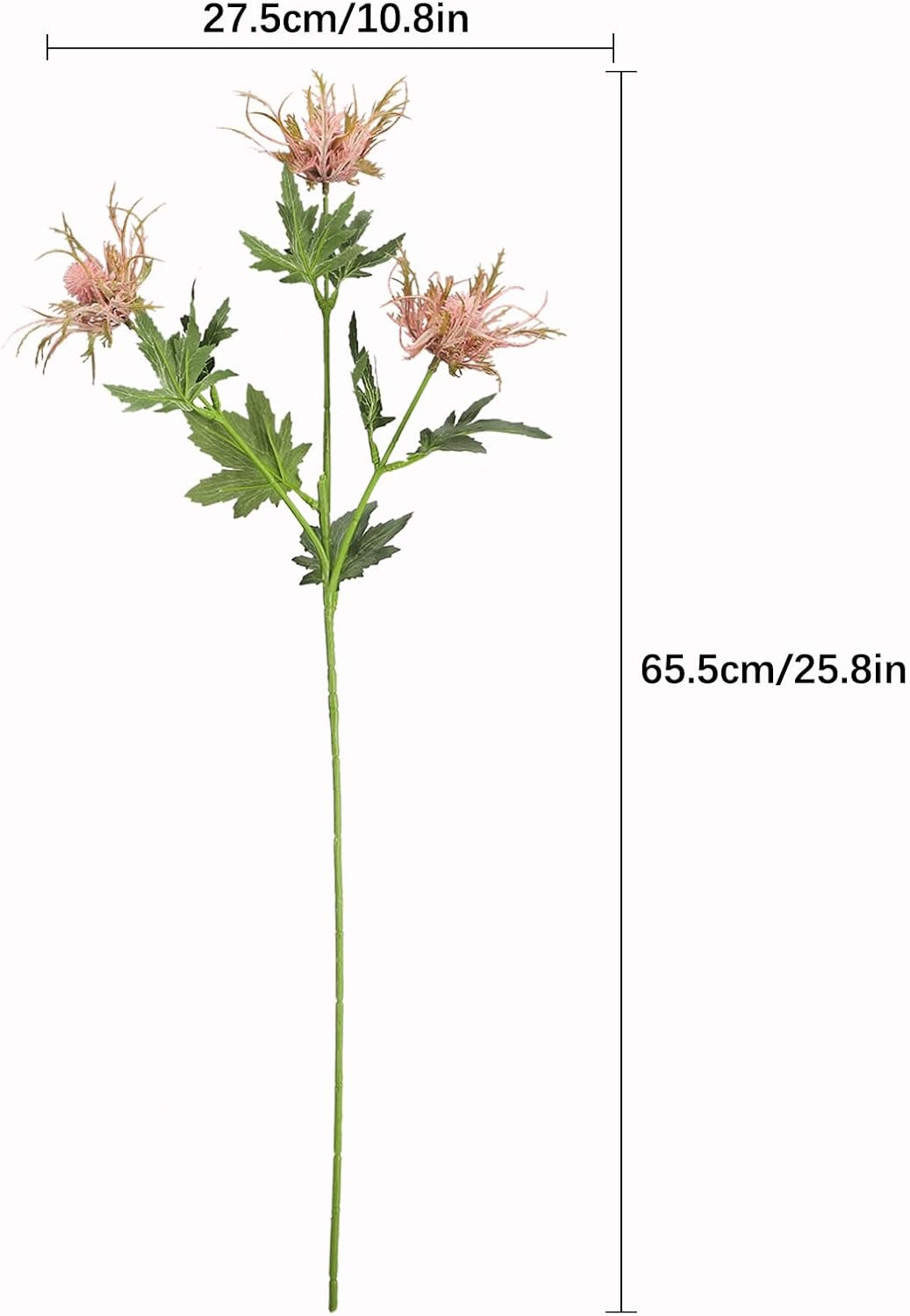 3Pcs Artificial Thistle Flower Branches, Faux Thistle Flower Bouquet Simulation Sea Holly Plant Stem for Wedding Party Home Office Photography Props Decoration(Purple)