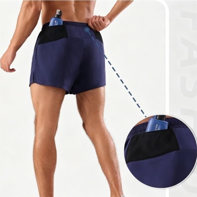 Men's 3" Athletic Shorts Quick Dry Wicking Layer Running for Marathon Fitness