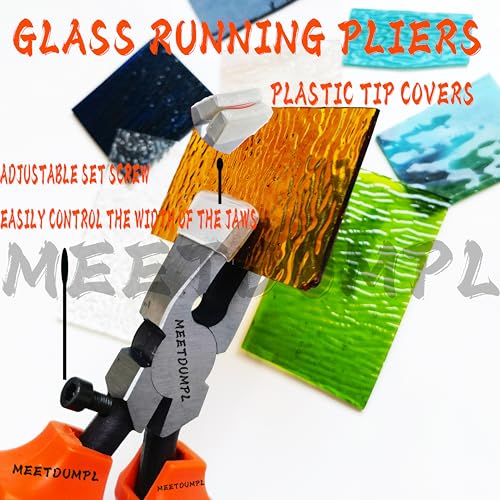 26pcs Stained Glass Kit，Glass Cutters Tools，Stained Glass Supplies,Heavy Duty Glass Running Pliers，Wheeled Glass Nippers，Breaker Grozer Pliers，Glass Cutter，for Stained Glass,Mosaics,Fusing,Breaking(3) by MEETDUMPL - Image 2