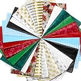 UNIQOOO 120 Sheets Metallic Foil Christmas Holiday Tissue Paper, Assorted Color Mix, for Gift Bags B