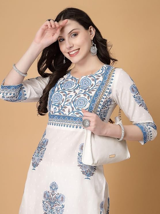 Image of Cotton Floral Prited Kurti For Women