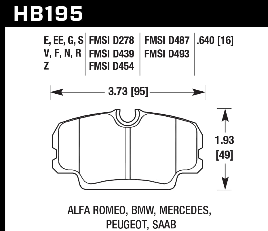 Image of Hawk Performance HB195N.640 HP Plus Crossover Street /Motorsport Brake Pads