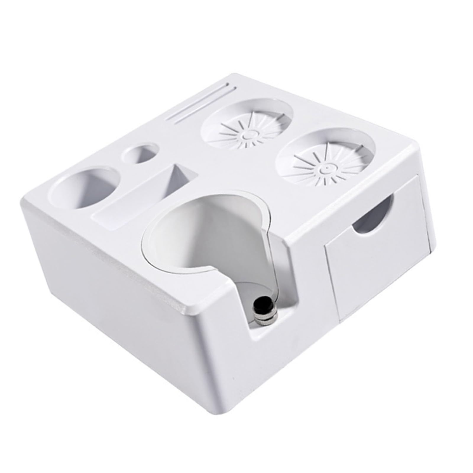 LUCKGONI Multifunction Drawer Styles Square Espresso Tamper Station With Storage Drawer For Baristas Coffee Accessories Organizer