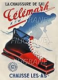 chaussure telemark n75 SANS CADRE PostersAndCo ™ TéLéMARK Chaussure Ski Rves-Poster/Reproduction HQ 40x60cm d\'une Affiche Vintage/Ancienne