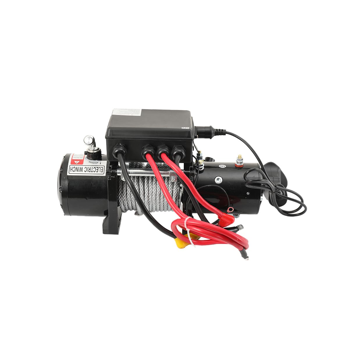 Cabrestante eléctrico sintético, 12 V, 1,6 kW, 2722 kg/6000 libras, cabrestante de motor, para SUV, camión, barco, camioneta, con interruptor remoto, mango grande