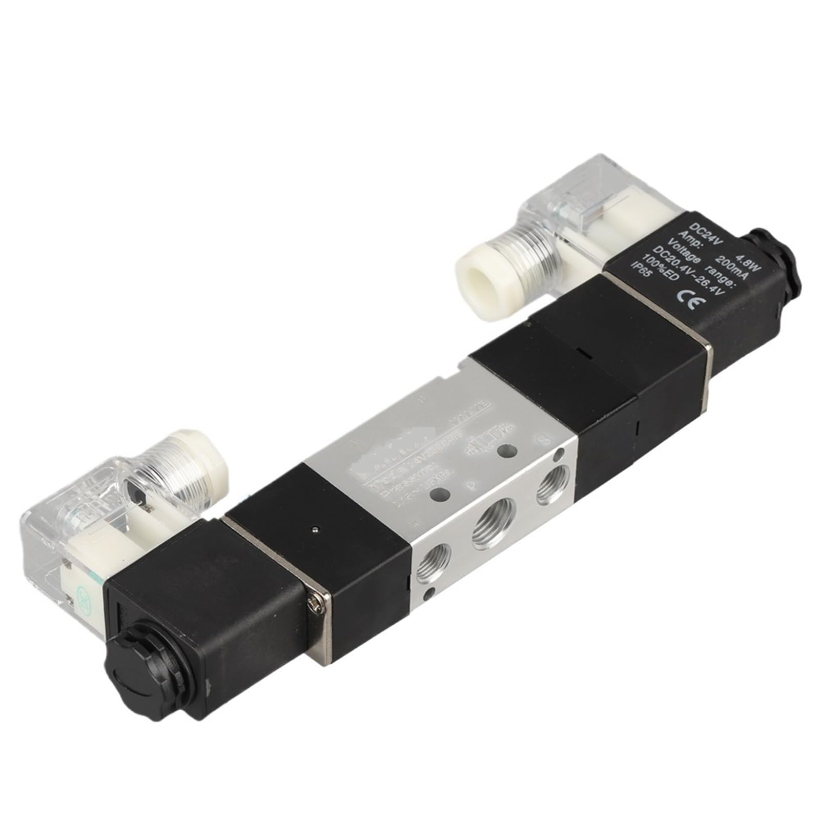 Distributeur pneumatique 5/3 1/4 4V230C-08 DC12V avec raccords instantanés