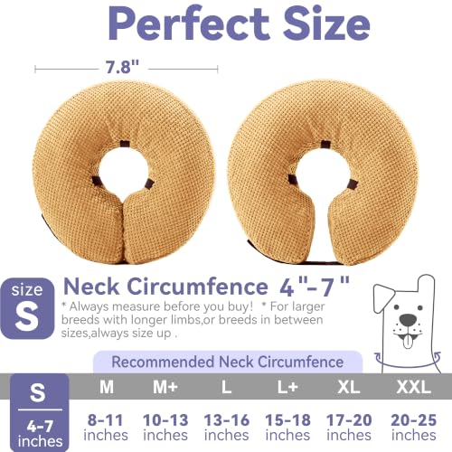 Image of Loflaze Inflatable Dog Cone Collar - Dog Neck Donut Cone Collar Alternative After Surgery - Soft Cone for Large Medium Small Dogs Cats - Alternative Recovery E Collar (Yello, S)