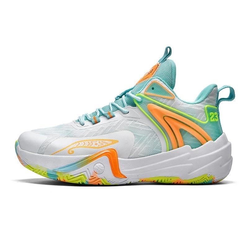 Unisex-Basketballschuhe mit Farbverlauf, atmungsaktiv, gepolstert, Court-Sneaker | Leichtes, Atmungsaktives Mesh-Obermaterial Mit Farbverlauf. Anti-Rutsch-Sohle Mit Hoher Rückfederung For Basketball Im Freien