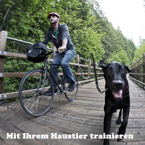 iPetba Hundeleine für Fahrrad – Freihändiges Fahrradbefestigungsseil für Hunde, Stoßdämpfend, Verstellbare Länge