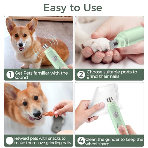 Image of VIWIK Dog Nail Grinder, 2-Speed Rechargeable Dog Nail Trimmers for Large Medium & Small Dogs, Upgrade Professional Electric Pet Paws Grooming, Quiet Puppy Grooming Tool, for Dogs Cats