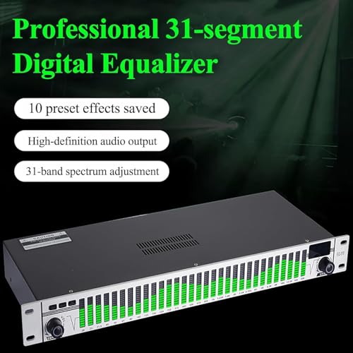 EQ grafico stereo a 31 bande con processore audio digitale anti-ululante e 10 modalità preimpostate per studi di registrazione e spettacoli teatrali