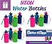24 Pack Bulk Water Bottles for Kids | Reusable Water Bottles 7.5 Inch Beach Accessory, Holds 18 Ounces Of Drinks Neon Color Colors May Very (24 Bottle Pack)