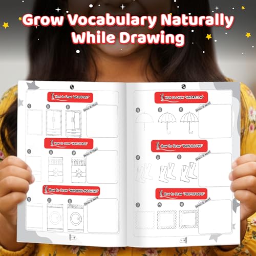 Image of How to Draw Everything You See: 365 Drawing Book For Kids 4+ Years Old | Easy Step By Step Guide For Tracing & Coloring | Fun Themes-Animals, Fruits, Vegetables, Toys | Thoughtful Gift For Children