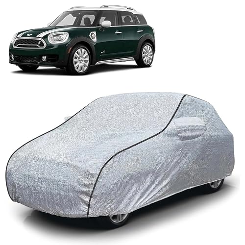 Image of Sulfar 100% Waterproof Car Body Cover Compatible with Mirror for BMW Countryman (Triple Stitched, Full Bottom Elastic, Magic Silver with Black Piping)