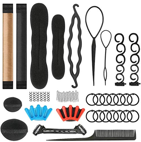 Hair Styling Tools Set of 49 Intsun Hair Design Styling Kit DIY Hair Accessories Hair Modelling Tool Kit Hairdresser Kit Magic Simple Fast Hair Spiral Braids Hair Accessories for Women Girls