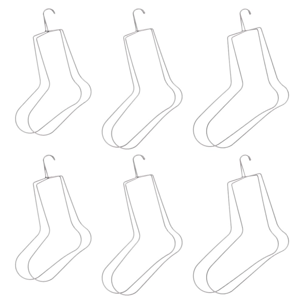 UNICRAFTALE 6 stuks roestvrijstalen kousenbanden in 3 maten voor droge bevestigingen, gebreide metalen sokkenvormers voor snel drogen en presentatie van handgebreide en gehaakte sokken