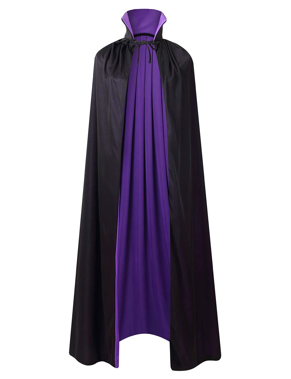 Reversible Cape Women,Stand Collar Cape Kids,Black and Red Cloak with Hood,Purple Cape,Halloween Christmas Costume