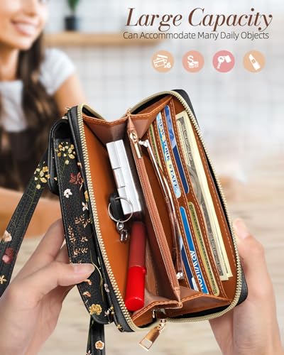 Cute Crossbody Purse Cell Phone Bags for Women - Leather Cellphone Wallet Purse with Handle Rope and Adjustable Shoulder Rope4