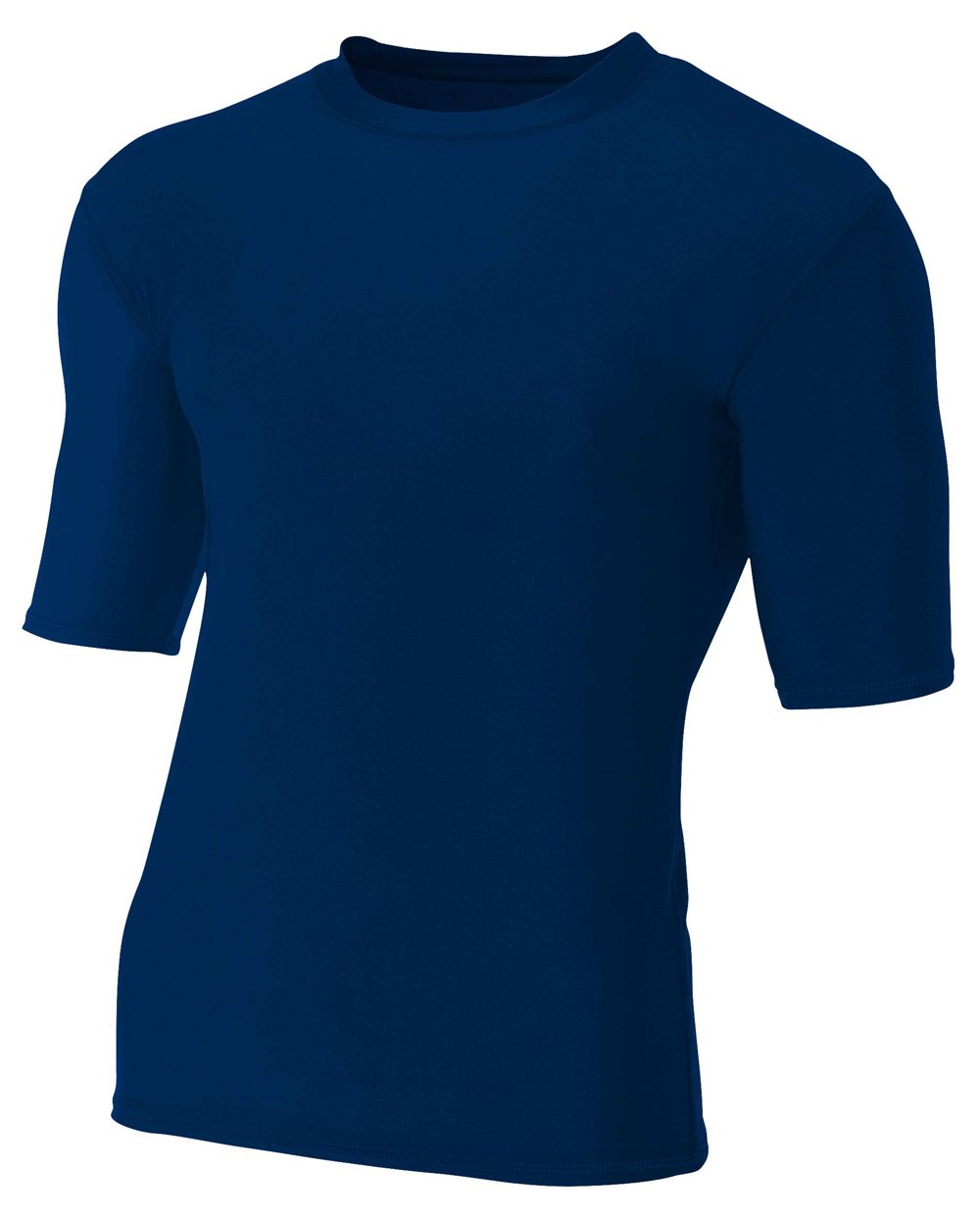 A4 Men's Compression Crew 1/2 Sleeve, Navy, 3X-Large