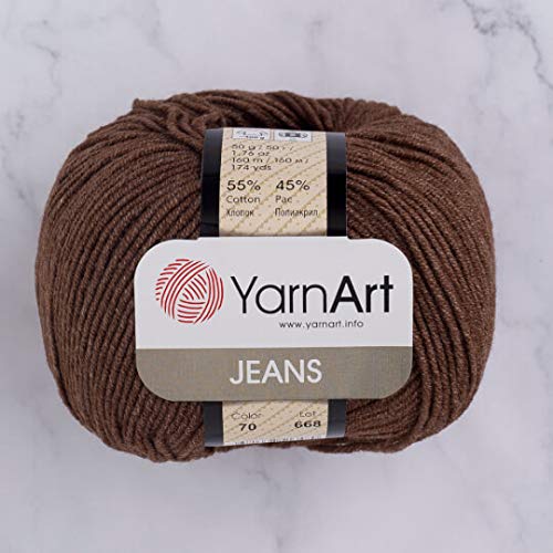 55% Cotton 45% Acrylic YarnArt Jeans Sport Yarn 1 Skein/Ball 50 gr 174 yds (70)