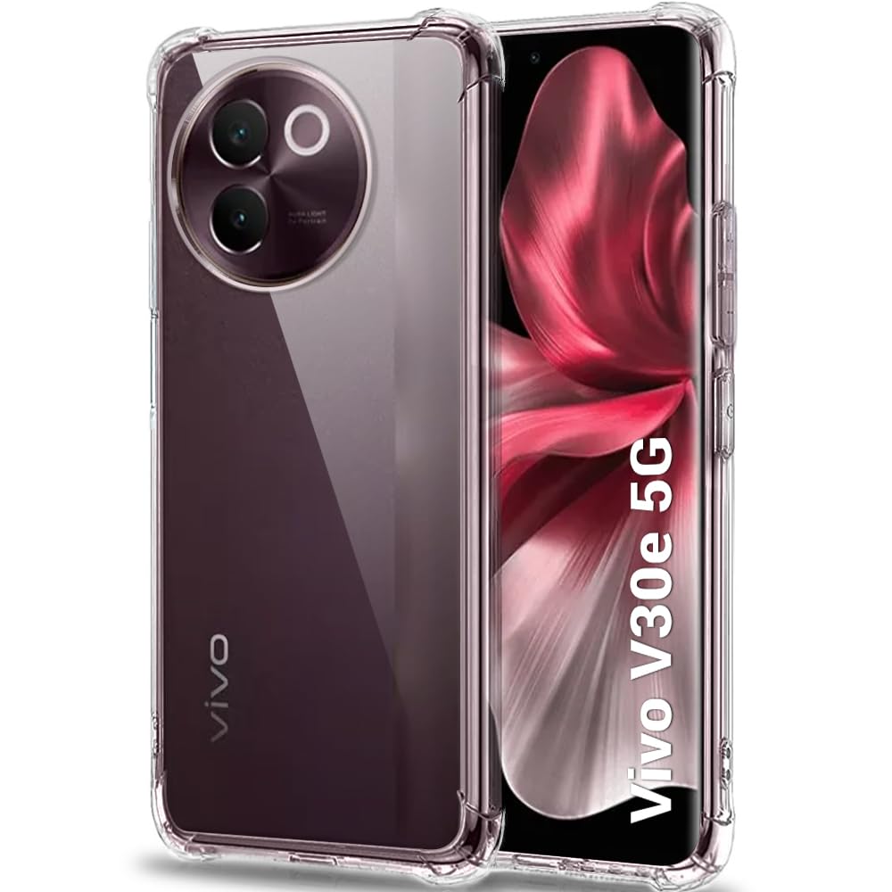 TheGiftKart Transparent Crystal Clear Back Cover Case for Vivo V30e 5G | Shockproof Soft TPU Case | Cushioned Edges for Ultimate Protection Back Cover Case for Vivo V30e 5G (TPU, Transparent) (B0D2T8R498) Amazon Price History, Amazon Price Tracker