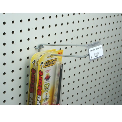 Pegboard Scanner Hooks with 2.5" L X 1.25" H Flip Up Scan Plates, 6" D, Black, 50 Pack