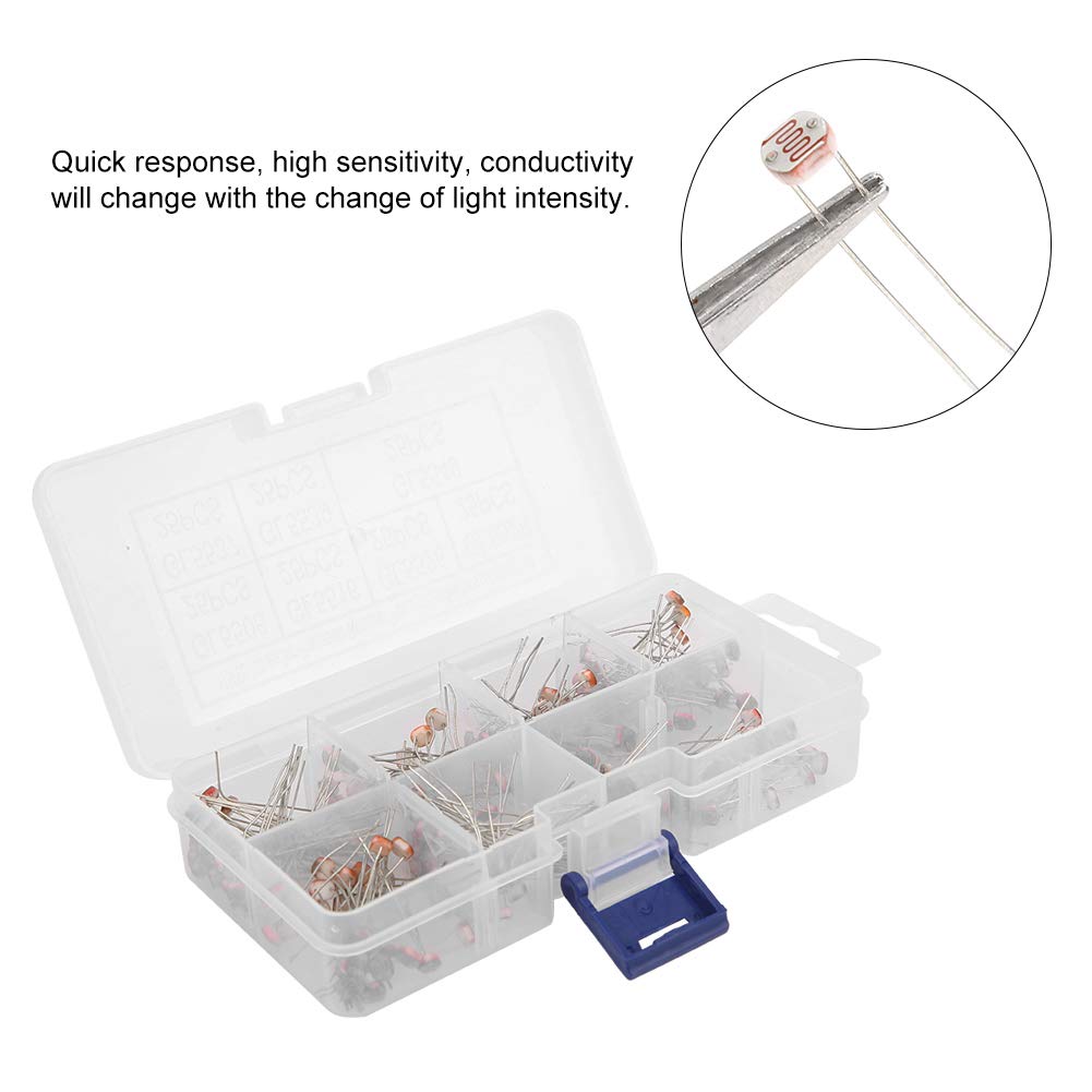 KIMISS Kit Fotoresistenza 175 Pezzi - GL5506 GL5516 GL5526 GL5528 GL5537 GL5539 GL5549 per Progetti di Elettronica Fai Te