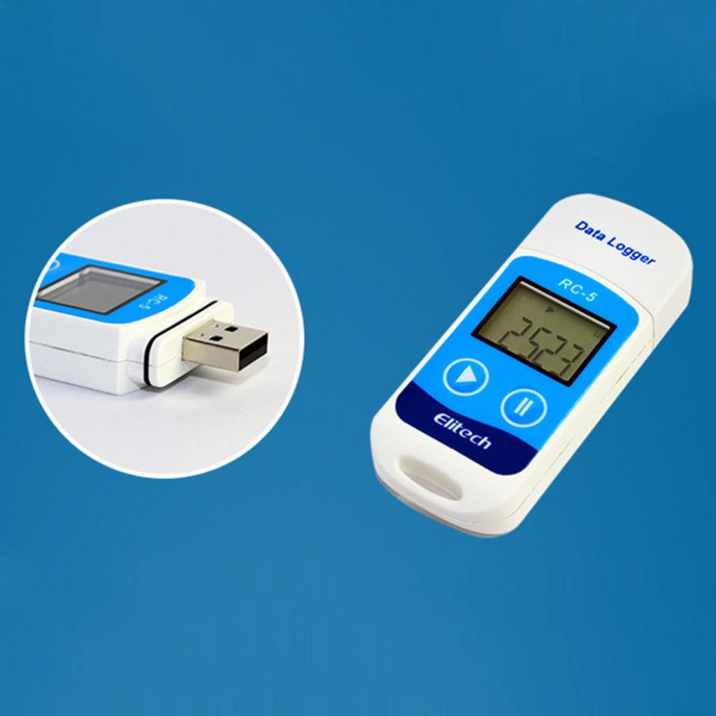5 unidades RC-5 LCD Display USB Temperatura Data Logger Recorder Sensor Externo - Azul