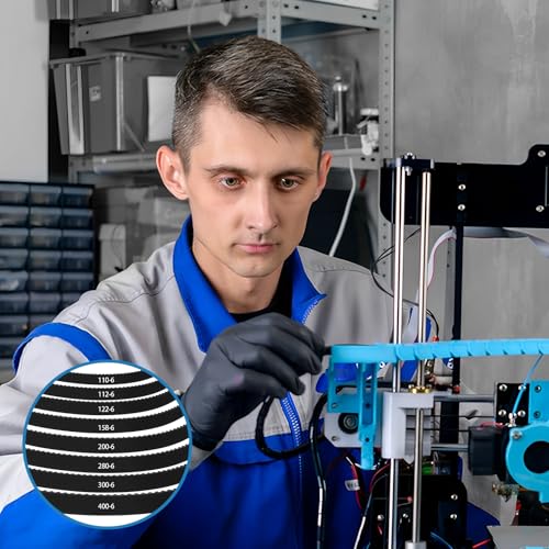 8 Stück 3D Drucker Zahnriemen, 6mm Breite Closed Loop Gummiriemen Geschlossen Riemen 110mm 112mm 122mm 158mm 200mm 280mm 300mm 400mm Breite 6mm Riemen für 3D-Drucker