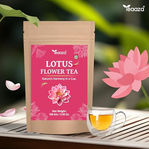 Image of Teaaza Lotus Flower Tea - 100g (200 Cups) | Herbal Caffeine-Free Detox Tea for Sleep & Relaxation | Twice Steepable