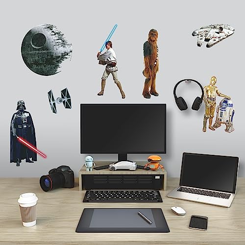 Image of RoomMates Star Wars Classic Peel and Stick Wall Decals, Mutli Color 1.5 inch x 1.25 inch to 9 inch x 9 inch (Pack of 4)