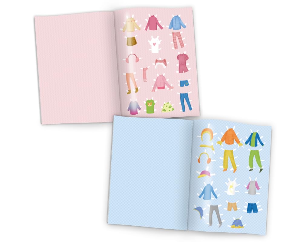 Muñecas de papel para vestir, libro de juegos de muñecas de papel (6 muñecas/una familia de mamá, papá, hija, hijo, abuela y abuelo) con ropa para vestir