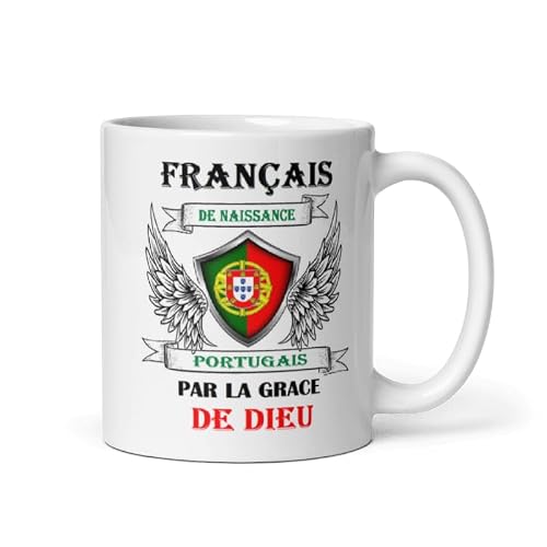 Générique Mug Portugal par la grace de Dieu très belle idée de cadeau à offrir à n'importe quel occassion, Noël, anniversaire, Amis, collègues, ou tout simplement pour le plaisir d 'offrir.
