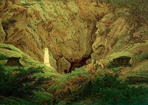 Affiche Toile Tombes des anciens héros de Caspar David Friedrich pour décoration murale 60x90cm