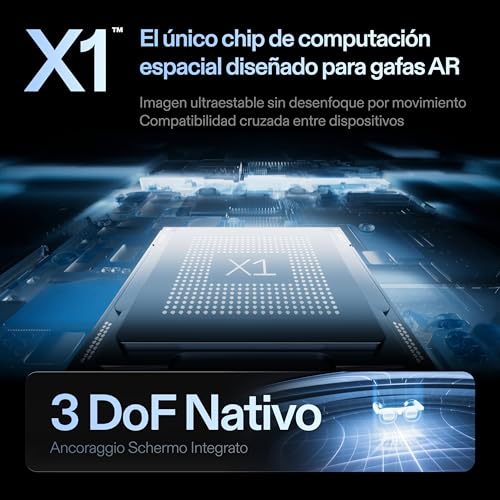 XREAL One Pro AR Gafas con Chip X1, 3D Mode Lentes XR Nativo 3DoF, Óptica X-Prism, 57° FOV, Pantalla HD 171" y 120 Hz, Lentes AR con iPhone17/16/15,SteamDeck,ROG,Mac PC, Android iOS, M(IPD 57-66 mm) - imagen 4