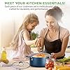 NutriChef 14-Piece Navy Blue Nonstick Cookware Set - Durable Pots and Pans Set with Lids & Utensils, Compatible with All Cooktops #5