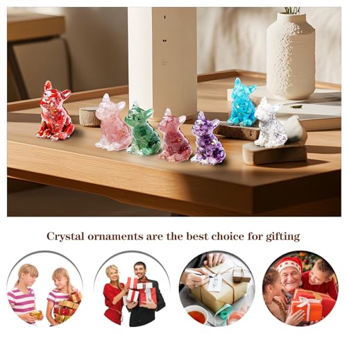 Figura decorativa Perro Bulldog Francés de resina cristal miniatura 7