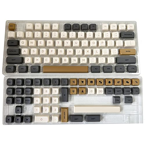 Image of Guffercty kred XDA Profile Keycaps 125 Retro PBT Key Cap Cover Set Dye Sublimation ANSI US Layout for Cherry Mx Switch Mechanical Keyboard (XDA /Ember)