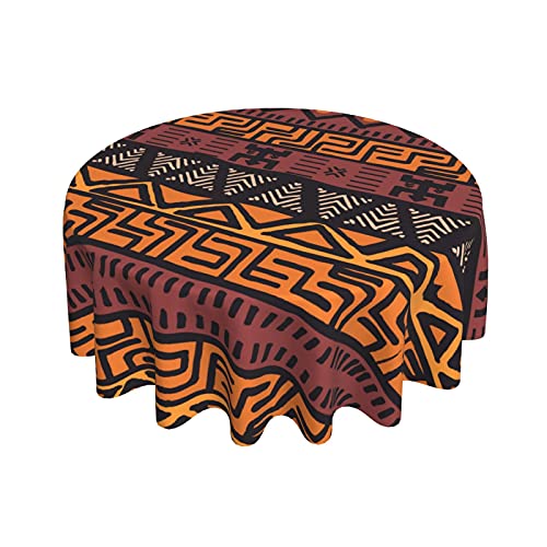 Jekydosd African Mud Cloth Tribal Printed Round Table Cloths - 60 Inch Spill Proof Washable Polyester Tablecloth Water Resistant For Outdoor Picnic Kitchen And Holiday Dinner Party #TOP1