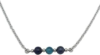 Third Eye Chakra Necklace - Reiki Necklace - Chakra Jewelry - Clairvoyance Gift (16", Silver Plated Brass)