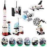 Space Shuttle Toys Set 6Pcs, Space Toys For Boys 5-8 Incl Lunar Rover, Space Car, Spaceship, Satellite, Rocket, Space Probe. Simple Assemble Toy Building Sets, Role Pretend Game