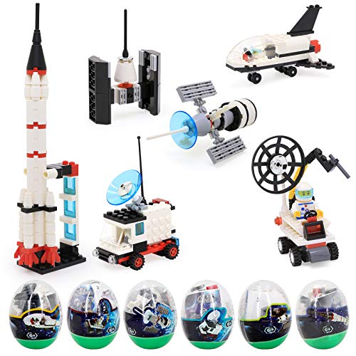 Space Shuttle Toys Set 6Pcs, Space Toys For Boys 5-8 Incl Lunar Rover, Space Car, Spaceship, Satellite, Rocket, Space Probe. Simple Assemble Toy Building Sets, Role Pretend Game