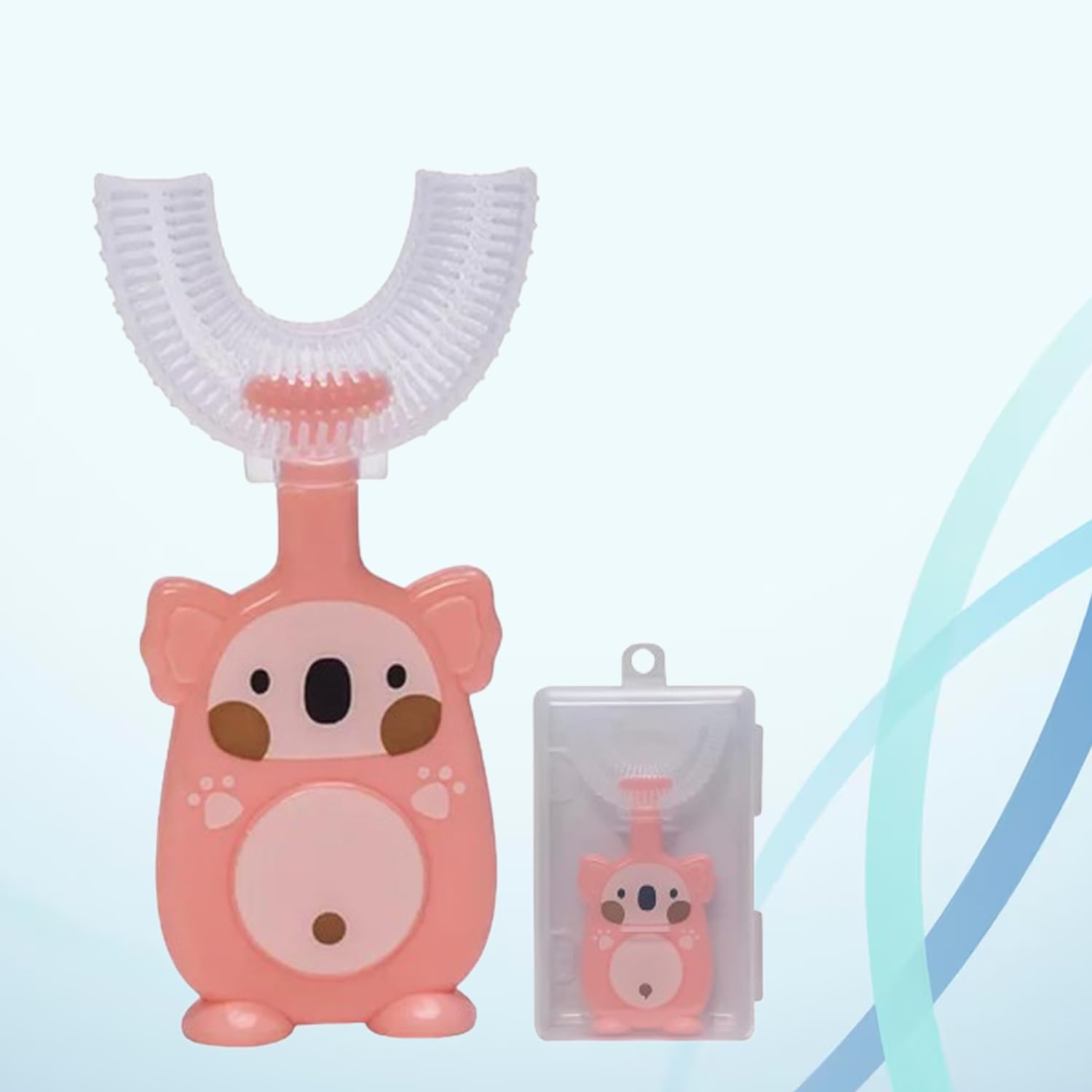 Safe-O-Kid®- Silicone U Shaped Brush for Baby, Extra Safe, Oral hygiene Teething/Gums with Attractive Case - Pink-picture-30