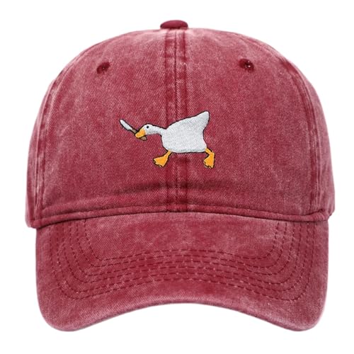 Casquette de baseball brodée bordeaux mode urbaine mixte