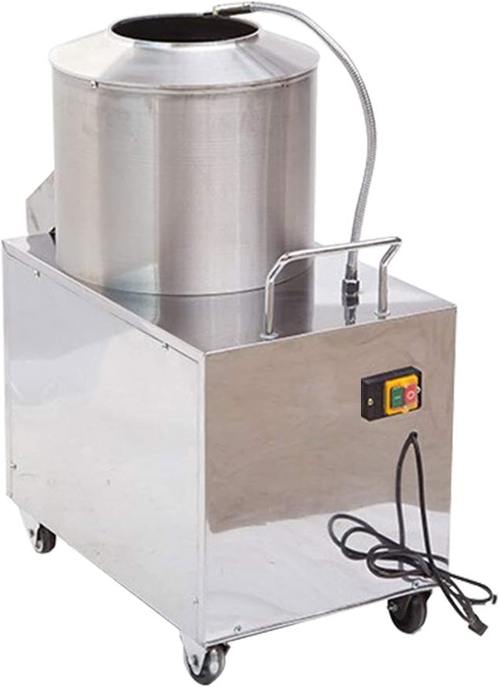 Electric Potato Peeler 1500W Commercial Potato Peeler 200KG /Hour Automatic Potato Washer Caster Wheels Stainless Steel Electric Peeler