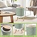 FUIENCFKE Bathroom Trash Can with Lid Herb Leaves Placed Seamless Branches Green All Print Garbage Bin Waste Basket for Kitchen Office Bedroom Decoration Diaper Pail 1.8 Gallon