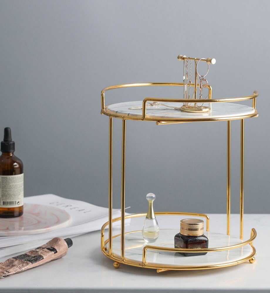 Next In Crafts Metal Bathroom Organizer with 2 Compartments and Gold ...