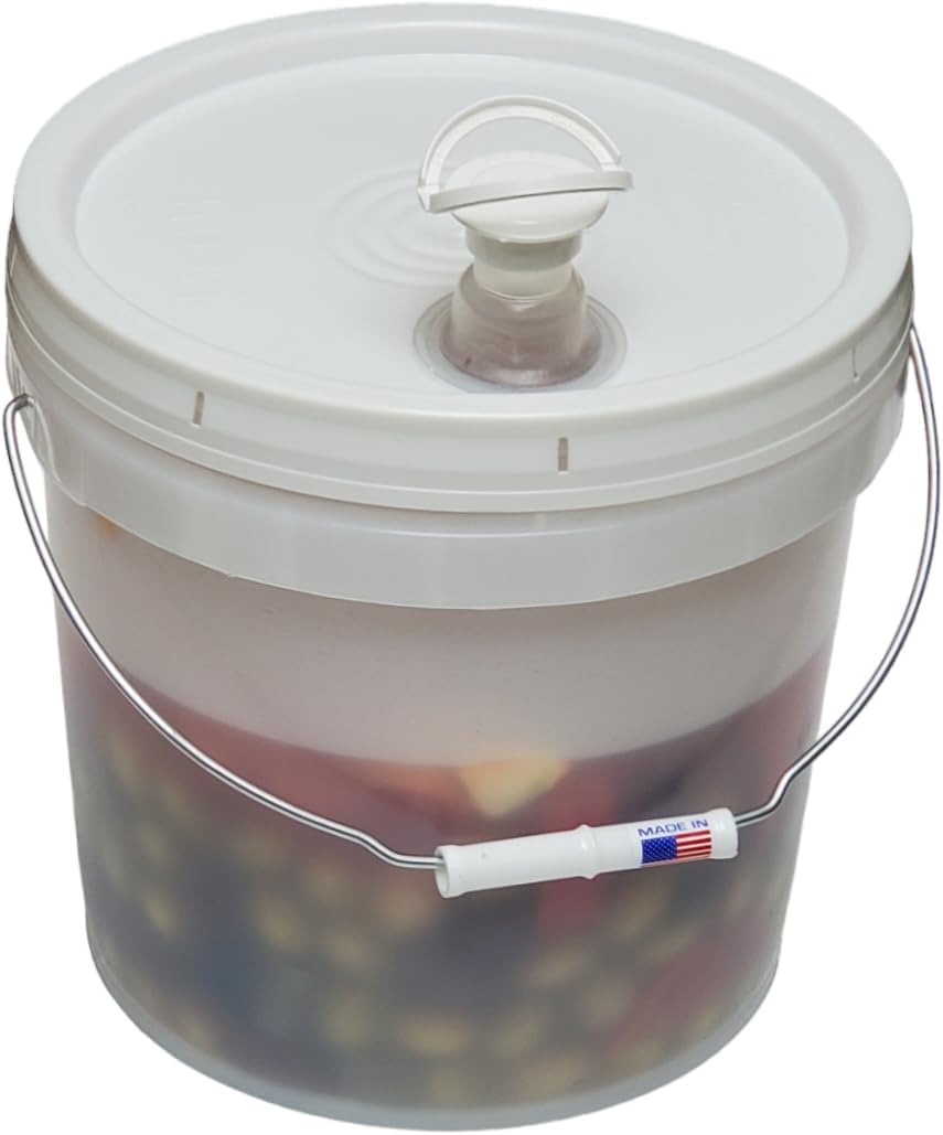 2 Gallon Bucket Pail with Lid & Handle Pour Spout Leak Proof BPA Free Food Safe HDPE Storage Container AirTight Premium Quality Buckets All Purposes Dry & Liquid Contents FDA Compliance (Translucent)